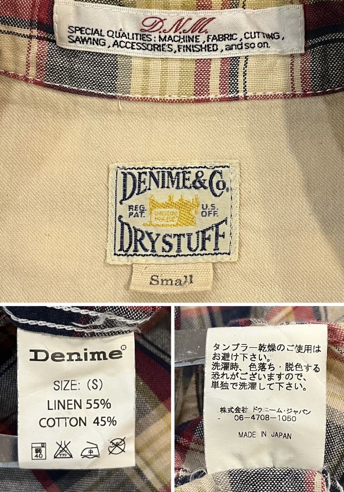 Denime DENIME & CO DRY STUFF DNM DOUBLE POCKET JAPAN CHECKED SHIRT Size US S / EU 44-46 / 1 - 5 Thumbnail