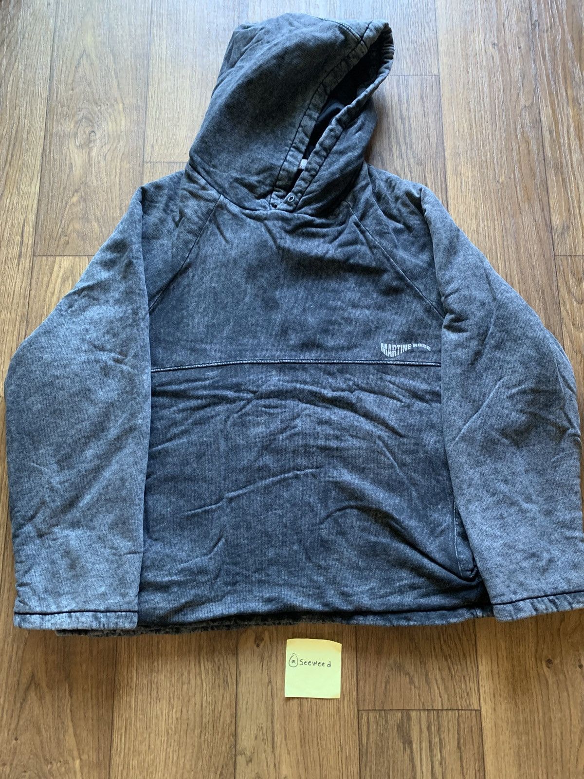 Martine Rose Martine Rose Double Layered Acid Wash Black Hoodie Size US S / EU 44-46 / 1 - 1 Thumbnail