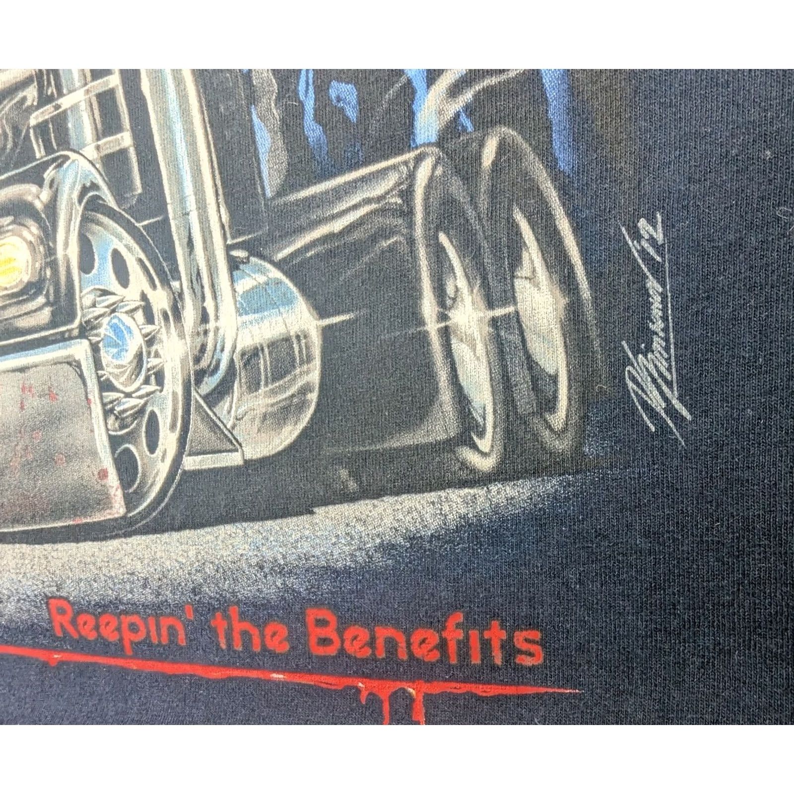 Vintage Stay Loaded Stay Low Dead Reepin' The Benefits Navy Shirt Men’s 3X Size US XXL / EU 58 / 5 - 5 Thumbnail