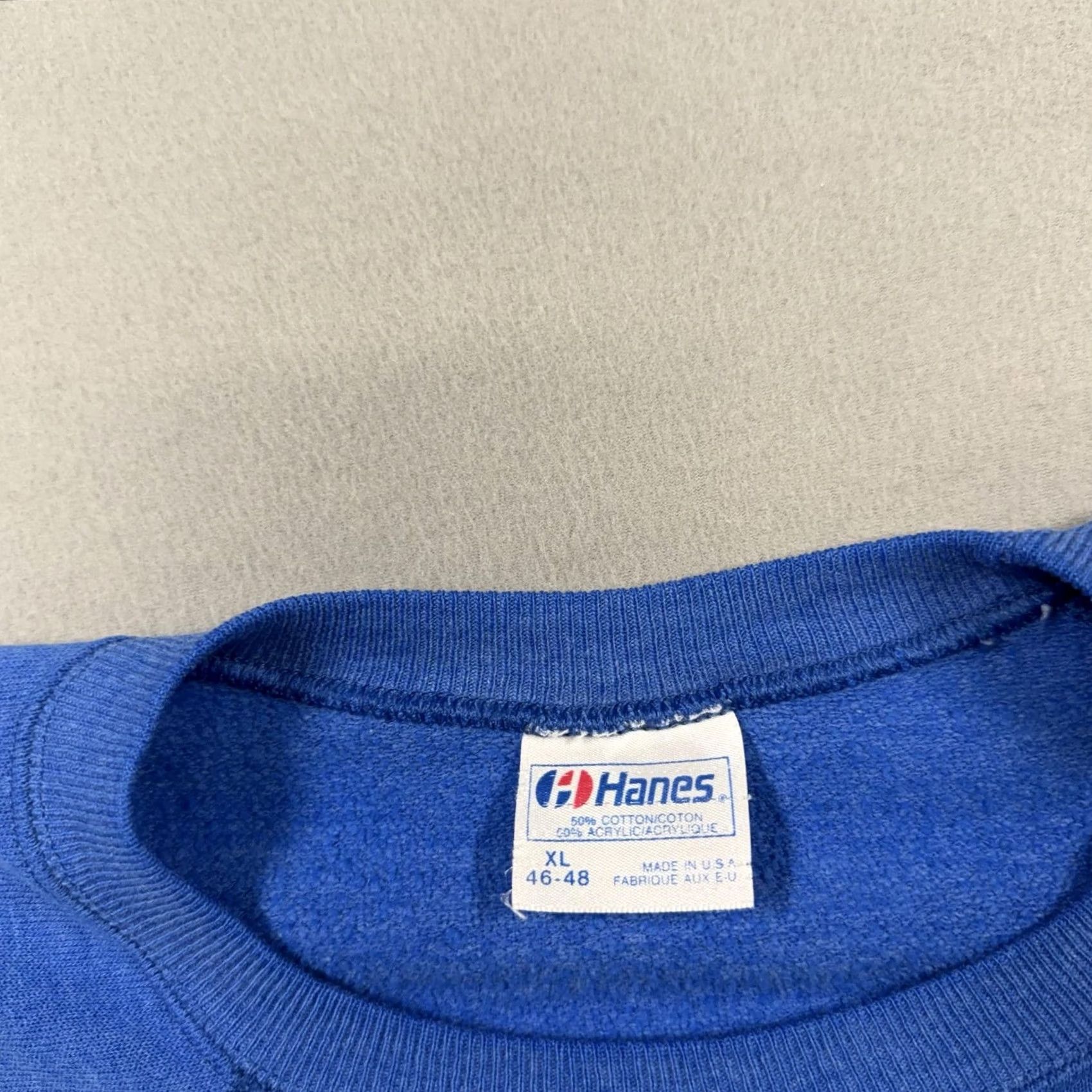 Vintage Hanes Sweatshirt Mens 1XL Blue Fleece Crewneck Sagamore Bolton Landing NY, Men's — image 3 of 6