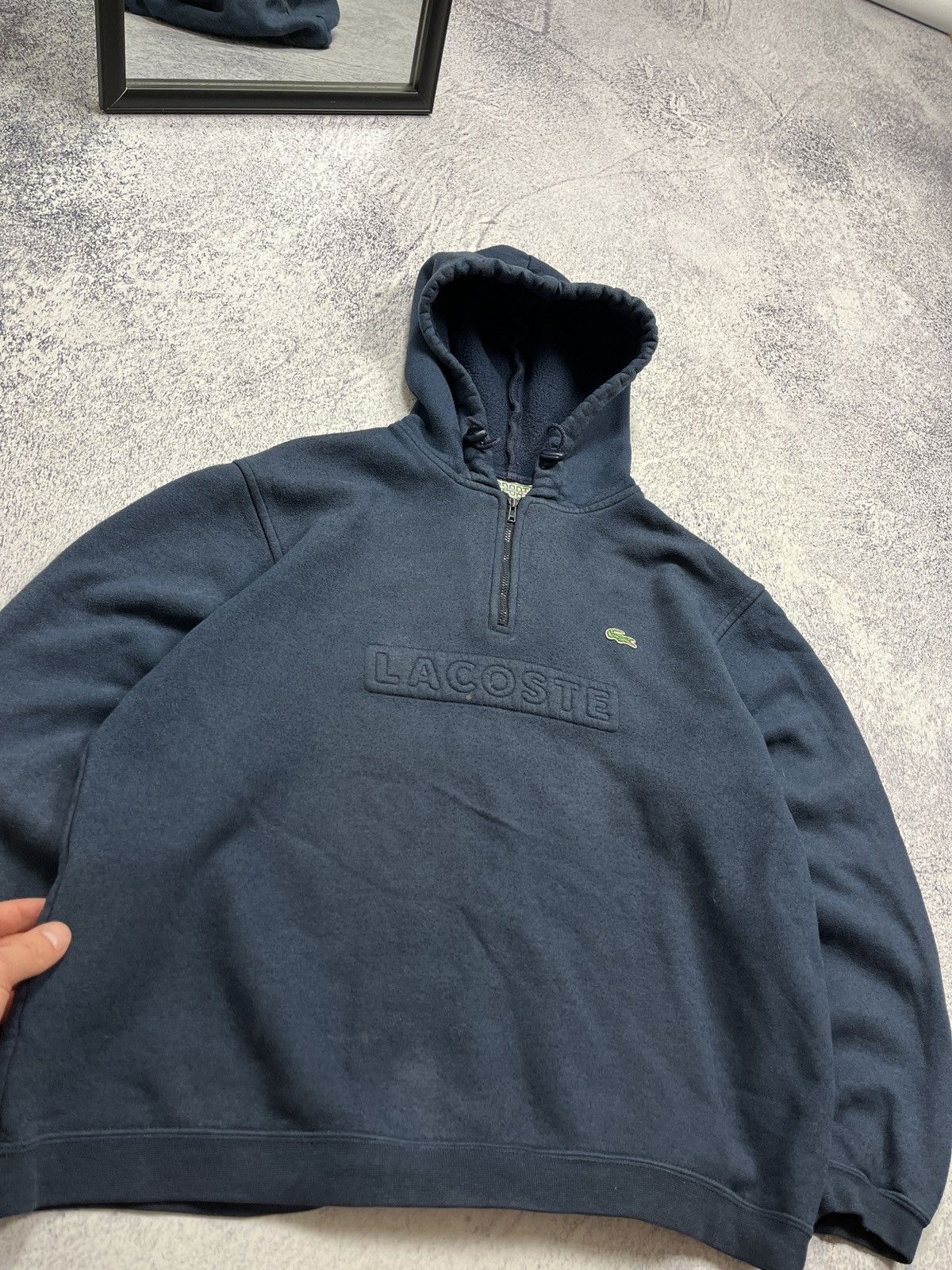 Lacoste × Vintage Vintage Lacoste 1/4 Zip Hoodie Faded Big Logo Y2K Size US S / EU 44-46 / 1 - 9 Thumbnail