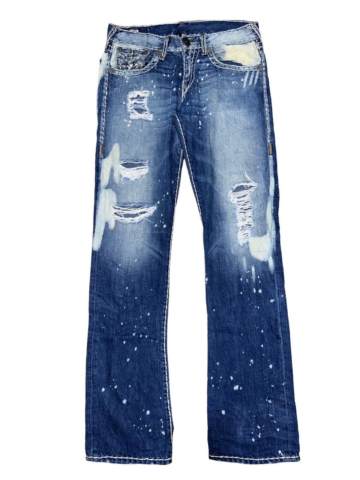 True Religion True Religion Ricky Super-T Distressed Jeans Size US 32 / EU 48 - 1 Thumbnail