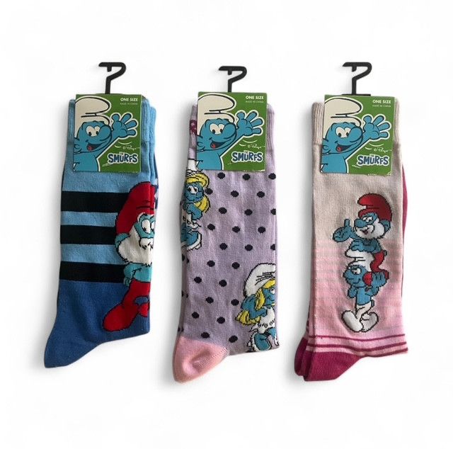 Other Smurfs Cartoon Crew Socks Men's Size 7-12 3-Pairs Size ONE SIZE - 1 Thumbnail