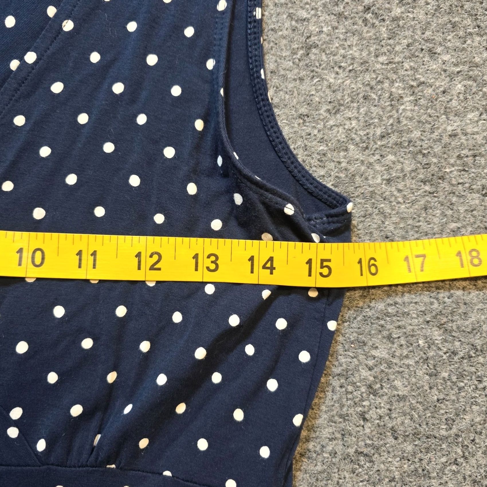 Vintage LL Bean Dress Womens Size Small Petite Blue Polka Dot Summer Knit V Neck Stretch XS? Wait Size S / US 4 / IT 40 - 4 Thumbnail