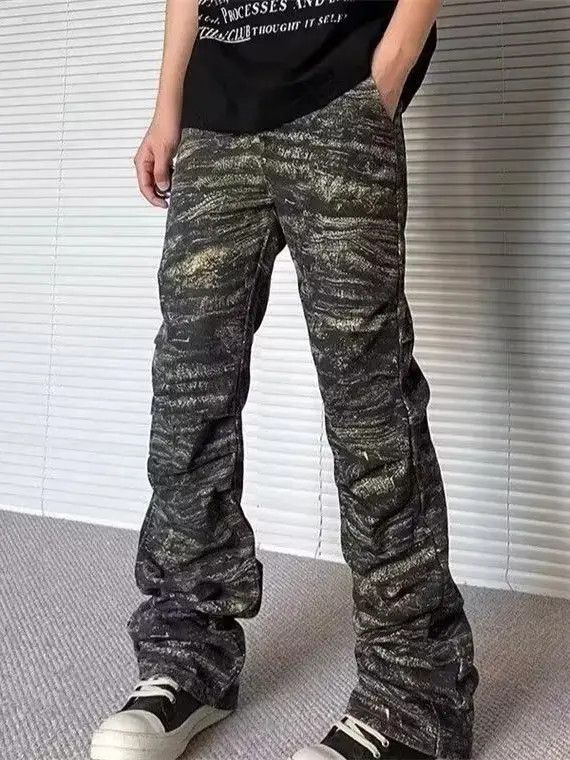 Japanese Brand Retro camouflage high street straight leg jeans Size US 32 / EU 48 - 4 Thumbnail