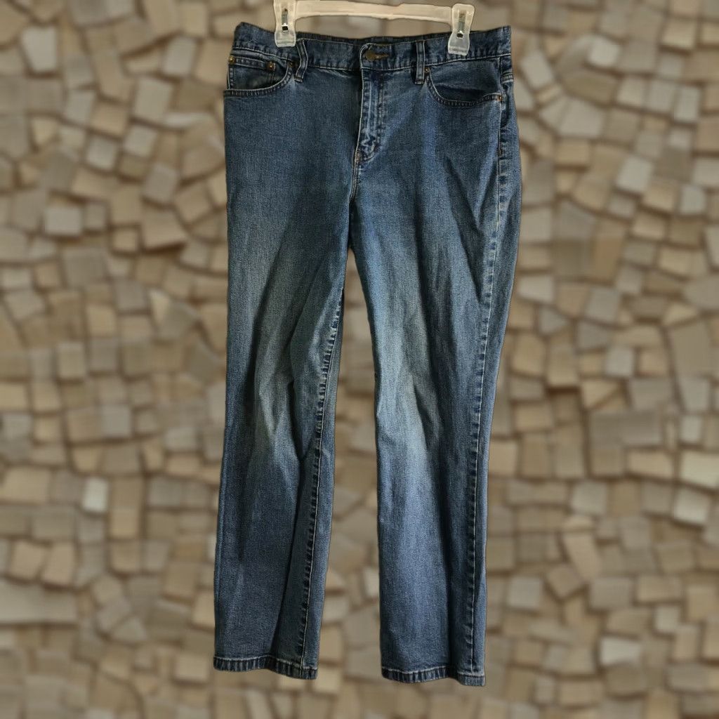 Denime LRL Jeans Womens Size 10 Mid Rise Straight Leg Medium Wash Blue Denim Jeans Size 32" / US 10 / IT 46 - 1 Thumbnail