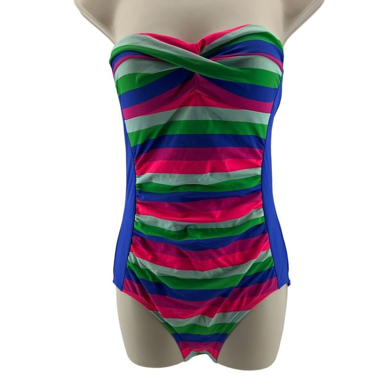 Boden Boden Bandeau One Piece Swim Suit Colorful Stripe Size 4 Size S / US 4 / IT 40 - 1 Thumbnail