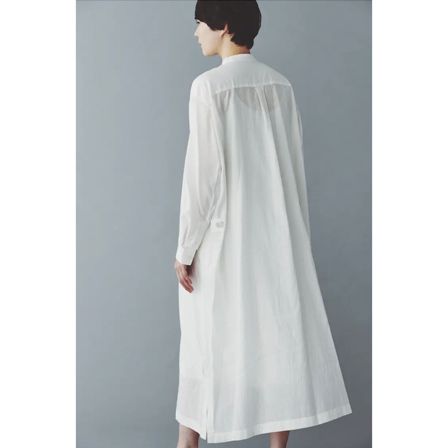 mina perhonen Mina Perhonen Siipi Cotton White 3/4 Button Shirt Dress 38 / Size S / US 4 / IT 40 - 3 Thumbnail