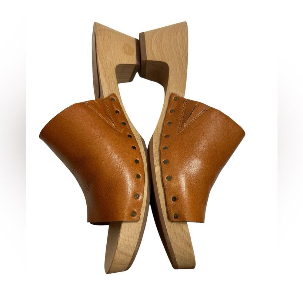 Madewell Madewell l The Evelyn Slide Leather Wooden Clog Size 6 Size US 6 / IT 36 - 5 Thumbnail