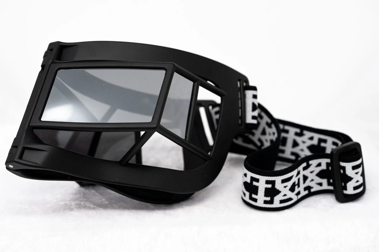 KTZ × Vintage KTZ Sunglasses Shield Mask Matte Black and Silver Size ONE SIZE - 3 Thumbnail