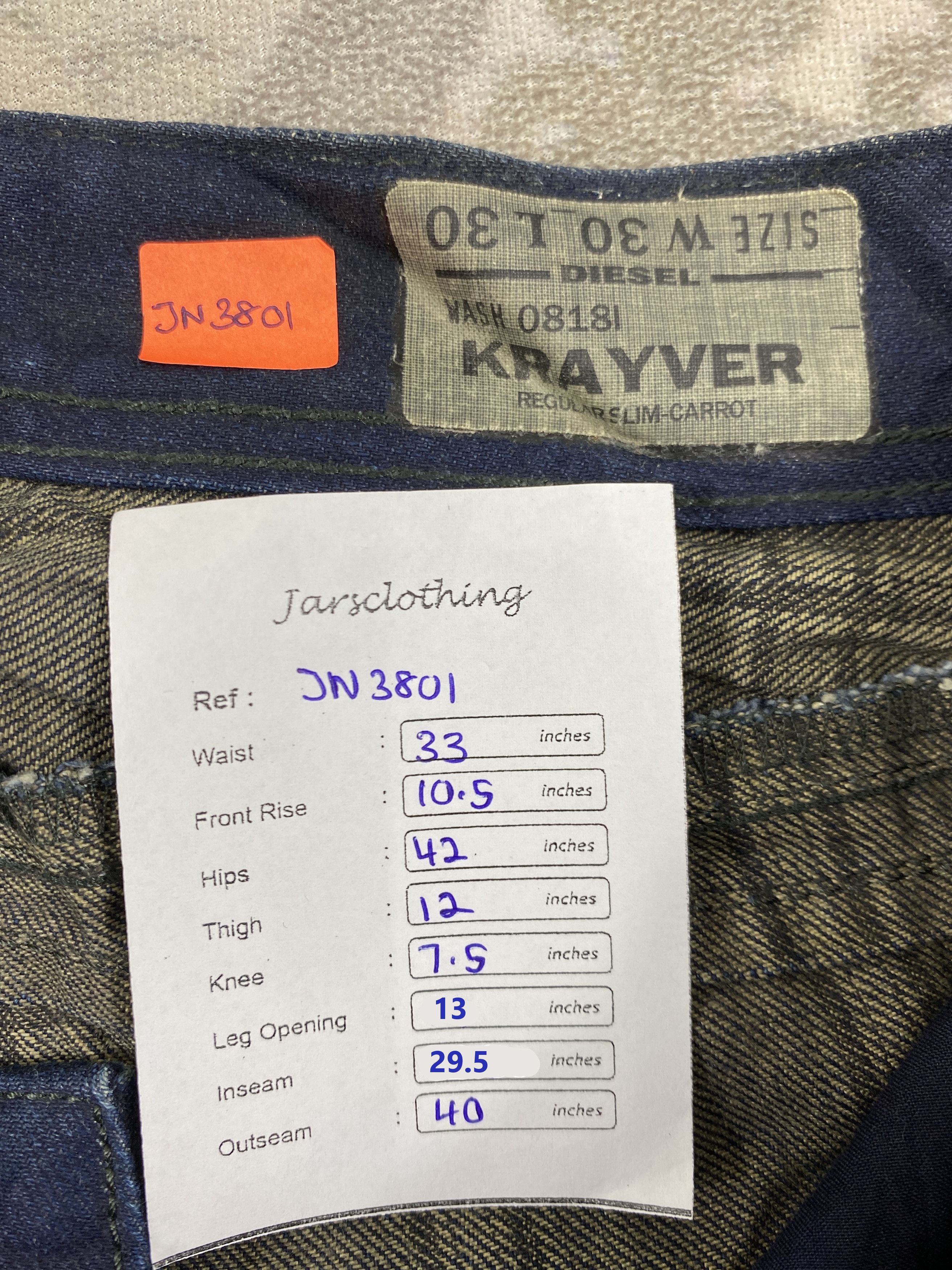 Vintage Distressed Blue Vintage Diesel Jeans 33x29.5 Denim- JN3801 Size US 33 - 8 Thumbnail