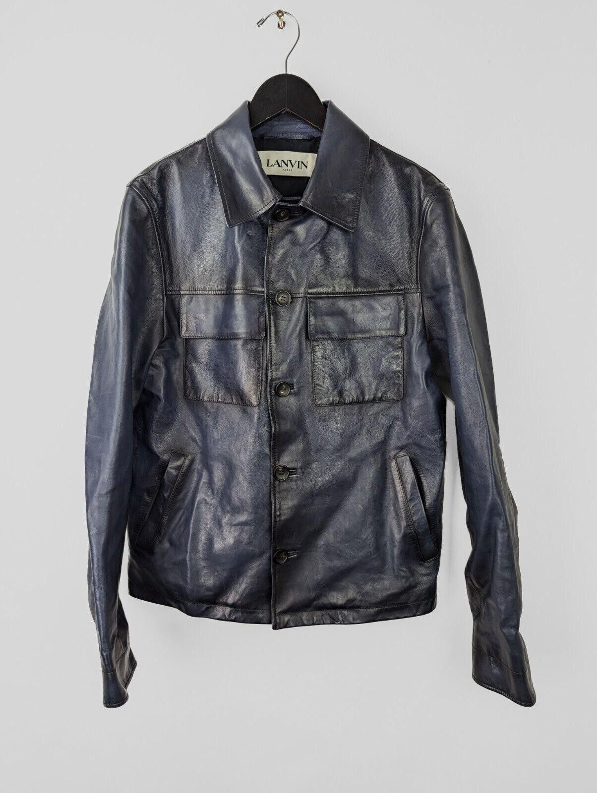 Lanvin 2022 LANVIN Blue Hand Patina Leather Jacket Sz US 38 Size US M / EU 48-50 / 2 - 3 Thumbnail