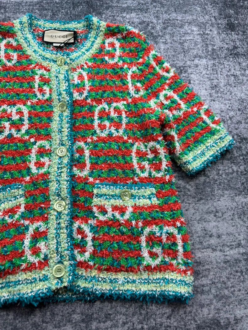 Gucci Gucci Candy-colored knitted short-sleeved cardigan 2501-Nex Size US S / EU 44-46 / 1 - 5 Thumbnail