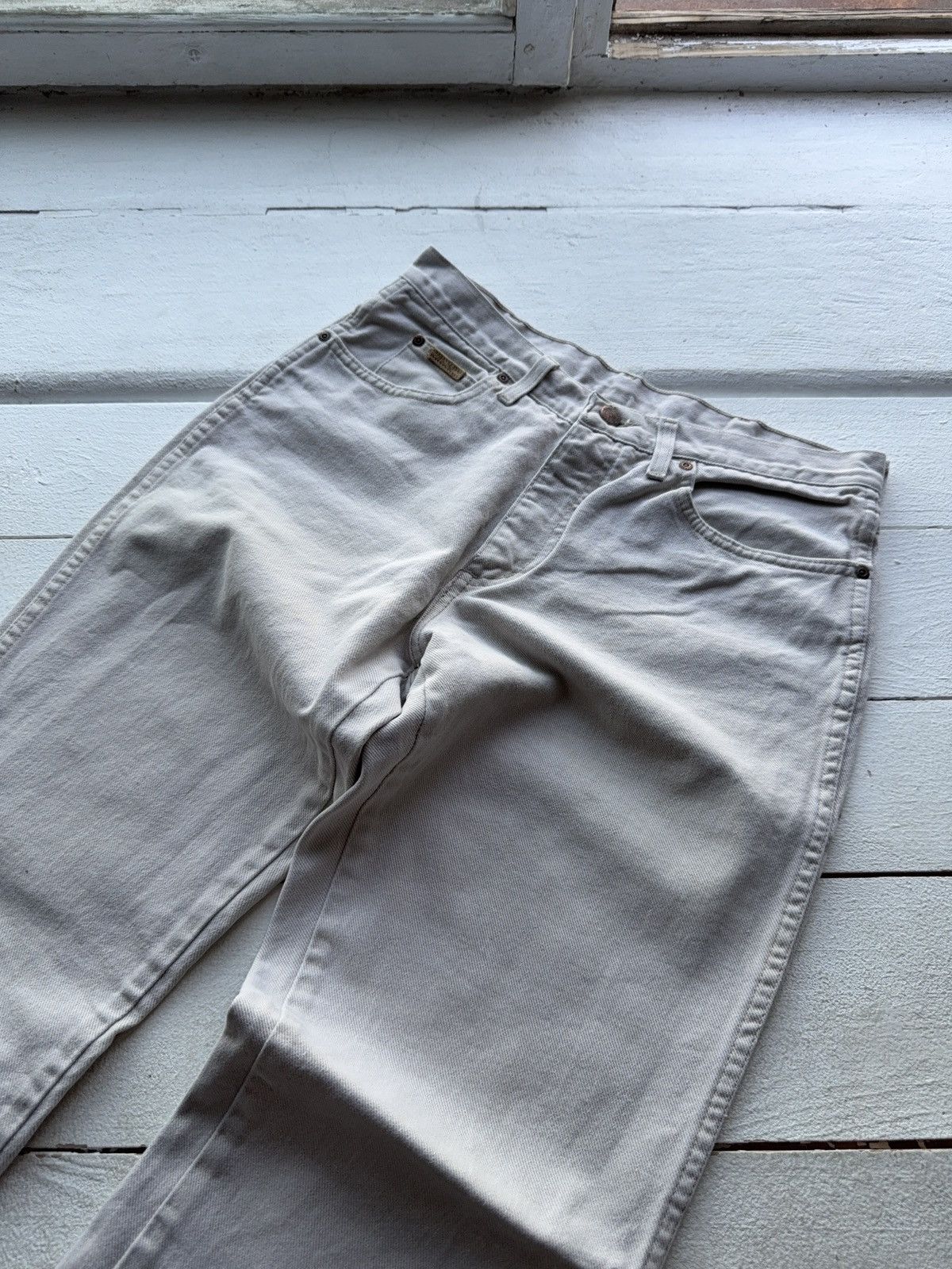 Wrangler Vintage 70s Wrangler UK-Made Off-White Western Cowboy Jeans Size US 30 / EU 46 - 4 Thumbnail