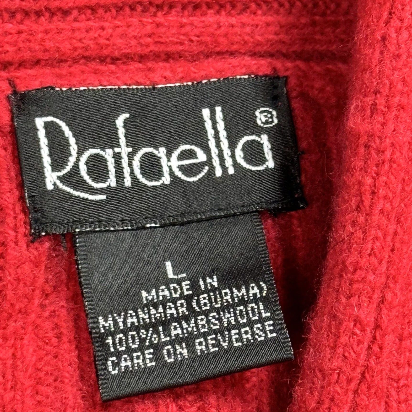 Vintage VINTAGE RAFAELLA OPEN FRONT RED RIBBED KNIT CARDIGAN SWEATER L WOMENS Size L / US 10 / IT 46 - 5 Thumbnail