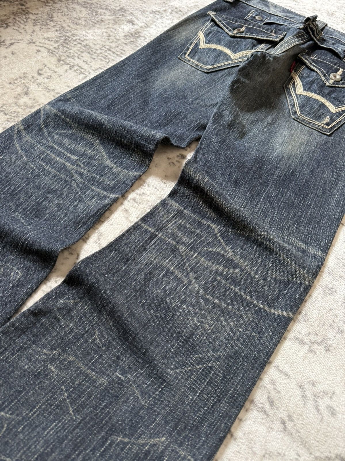 Le Grande Bleu (L.G.B.) Edwin 503 Japan Muddy Wash Flared Jeans Size US 28 / EU 44 - 14 Thumbnail