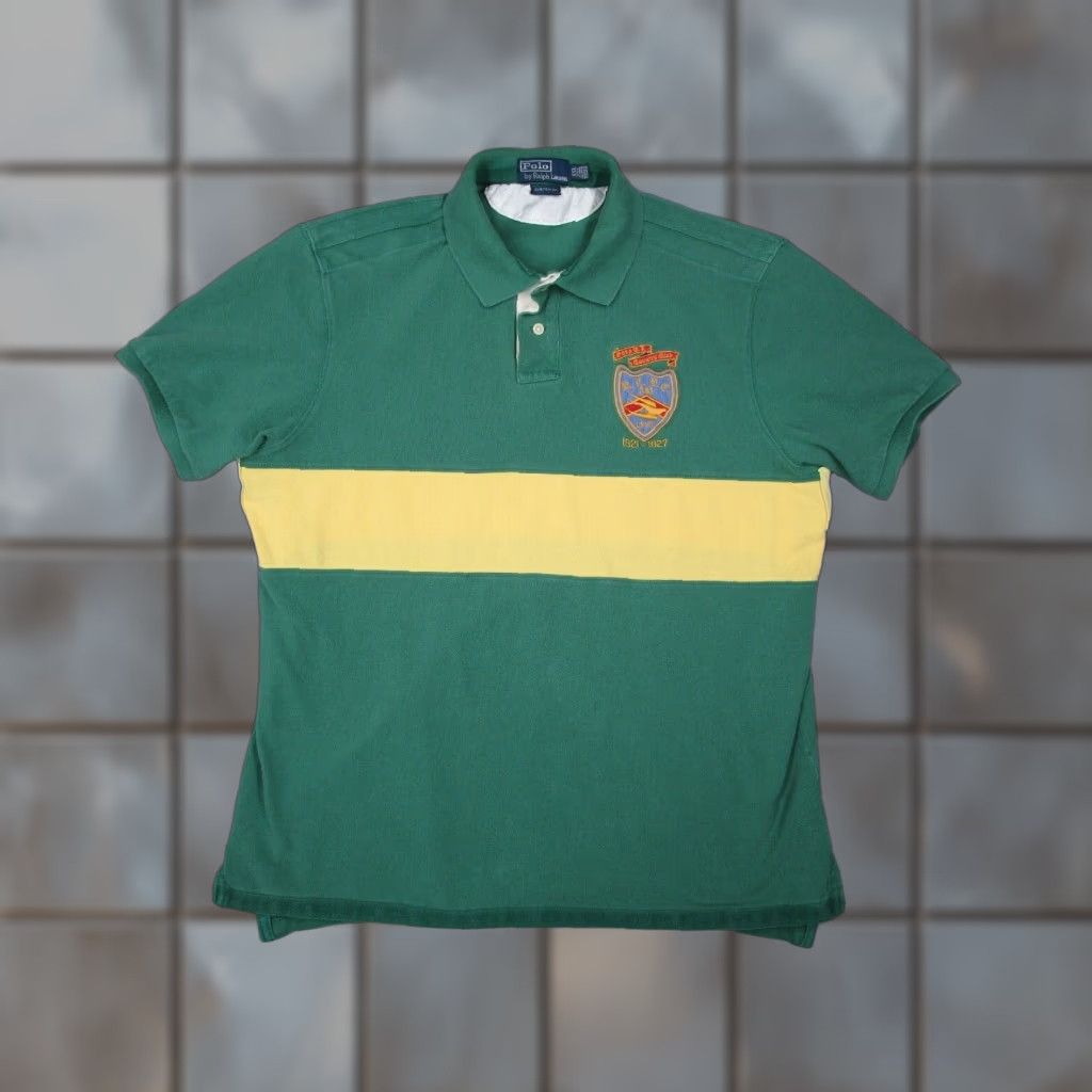 Polo Ralph Lauren VINTAGE Polo Ralph Lauren Men's Polo Shirt 2XL XXL Short Sleeve Green Classic Retro 90s Country Club Size US XXL / EU 58 / 5 - 1 Thumbnail