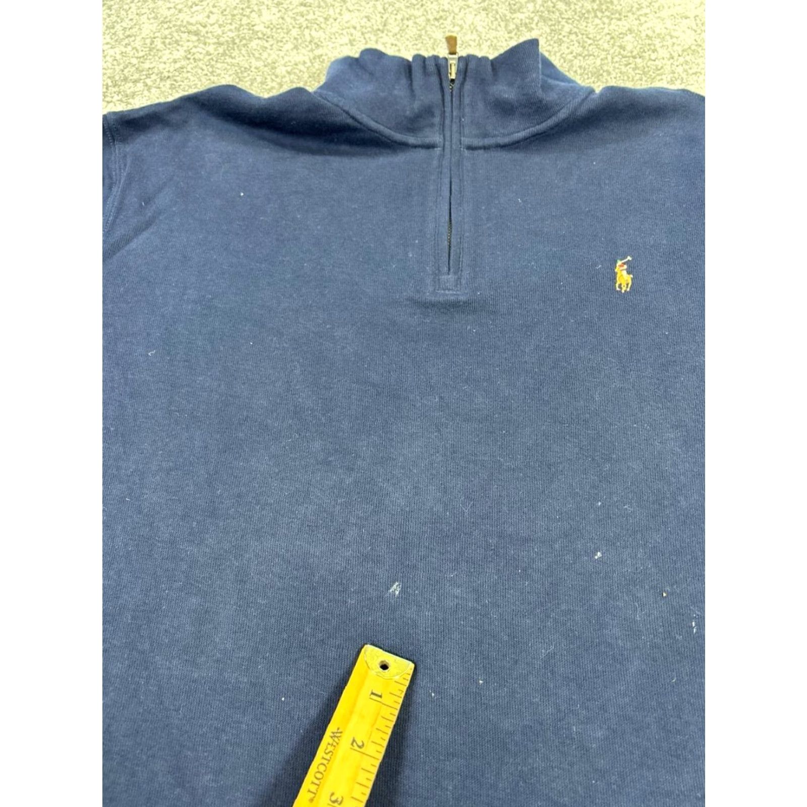 Polo Ralph Lauren Polo Ralph Lauren Sweater Mens 2XL Blue Cotton Quarter Zip Pullover Knit Mock Neck Logo Regular Size Type Sweater Size US XXL / EU 58 / 5 - 5 Thumbnail