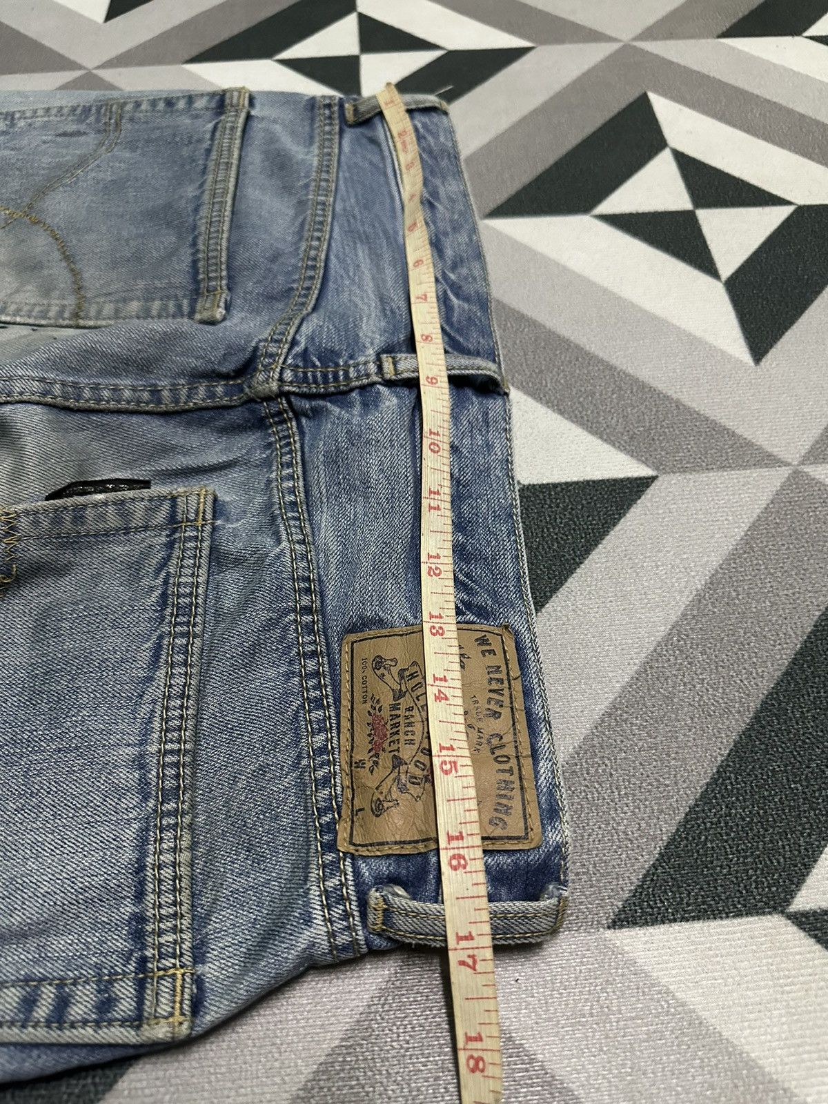 Blue Blue Japan H.R market blue blue sashiko boro blue denim jeans Size US 32 / EU 48 - 9 Thumbnail