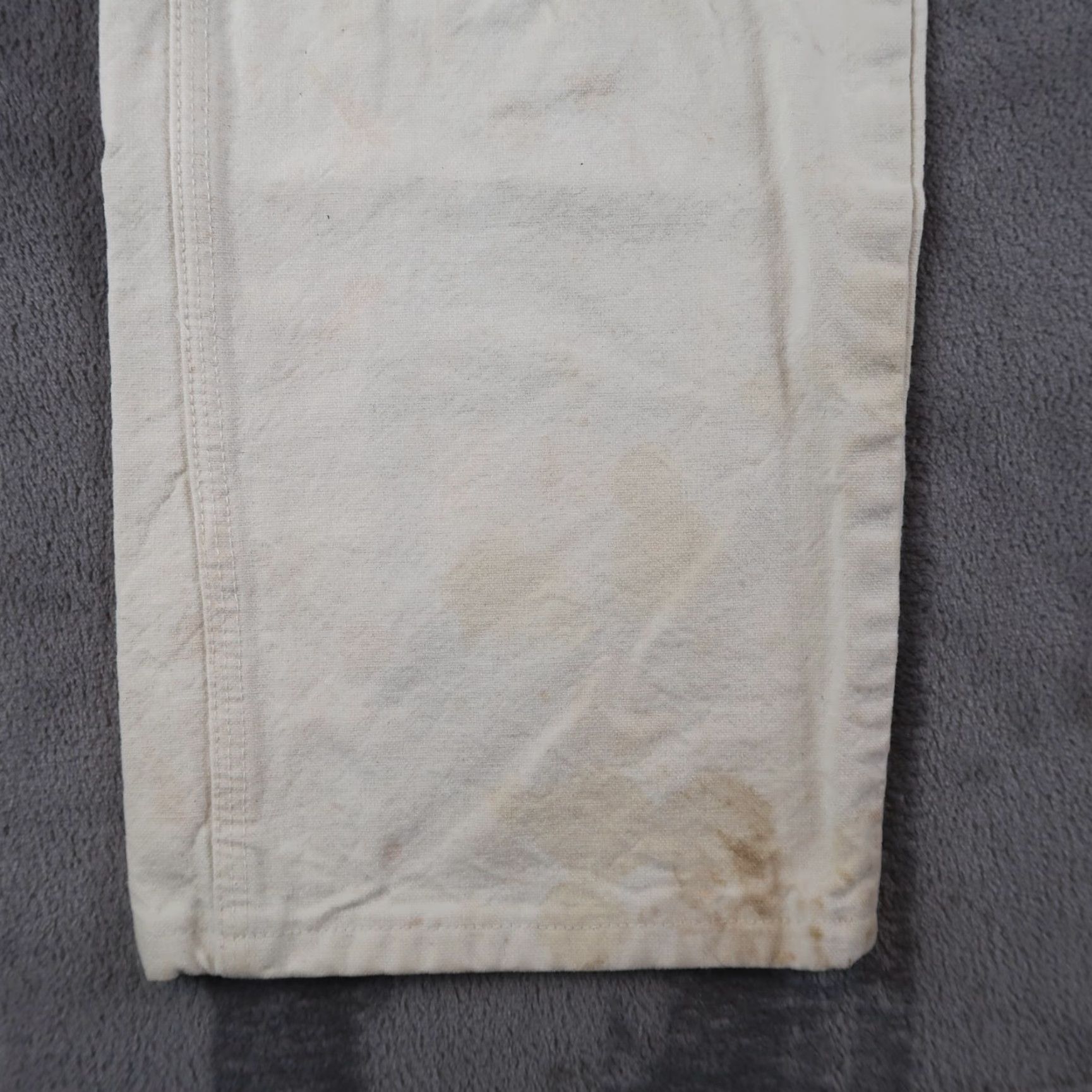 VINTAGE Big Ben Carpenter Pants White 90s Mens 32x32 Canvas Cotton Utility Pockets 5-Pocket Mens Boys?