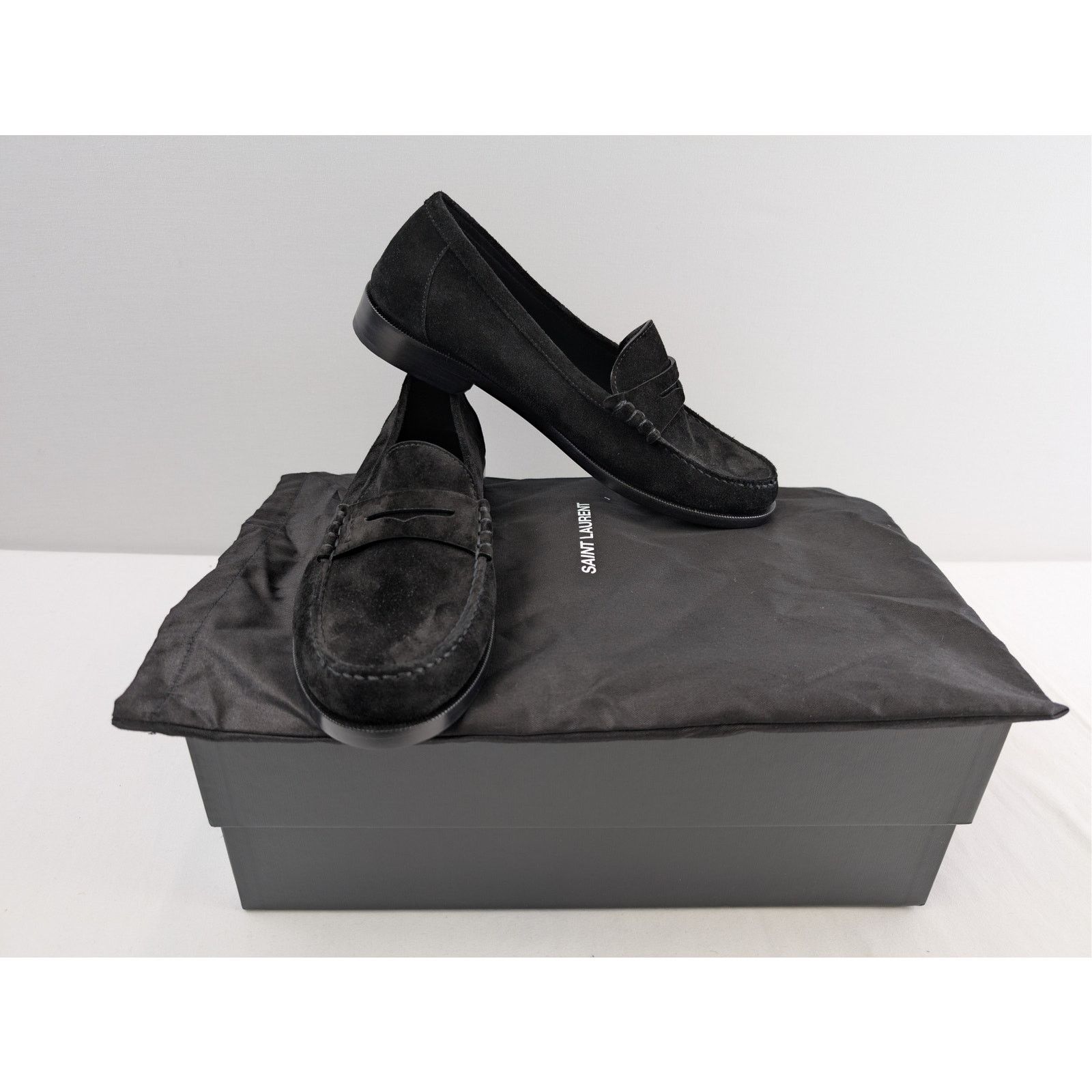 Saint Laurent Paris o1rshd1 Suede Loafers Shoe Boots in Black Size US 8.5 / EU 41-42 - 14 Thumbnail