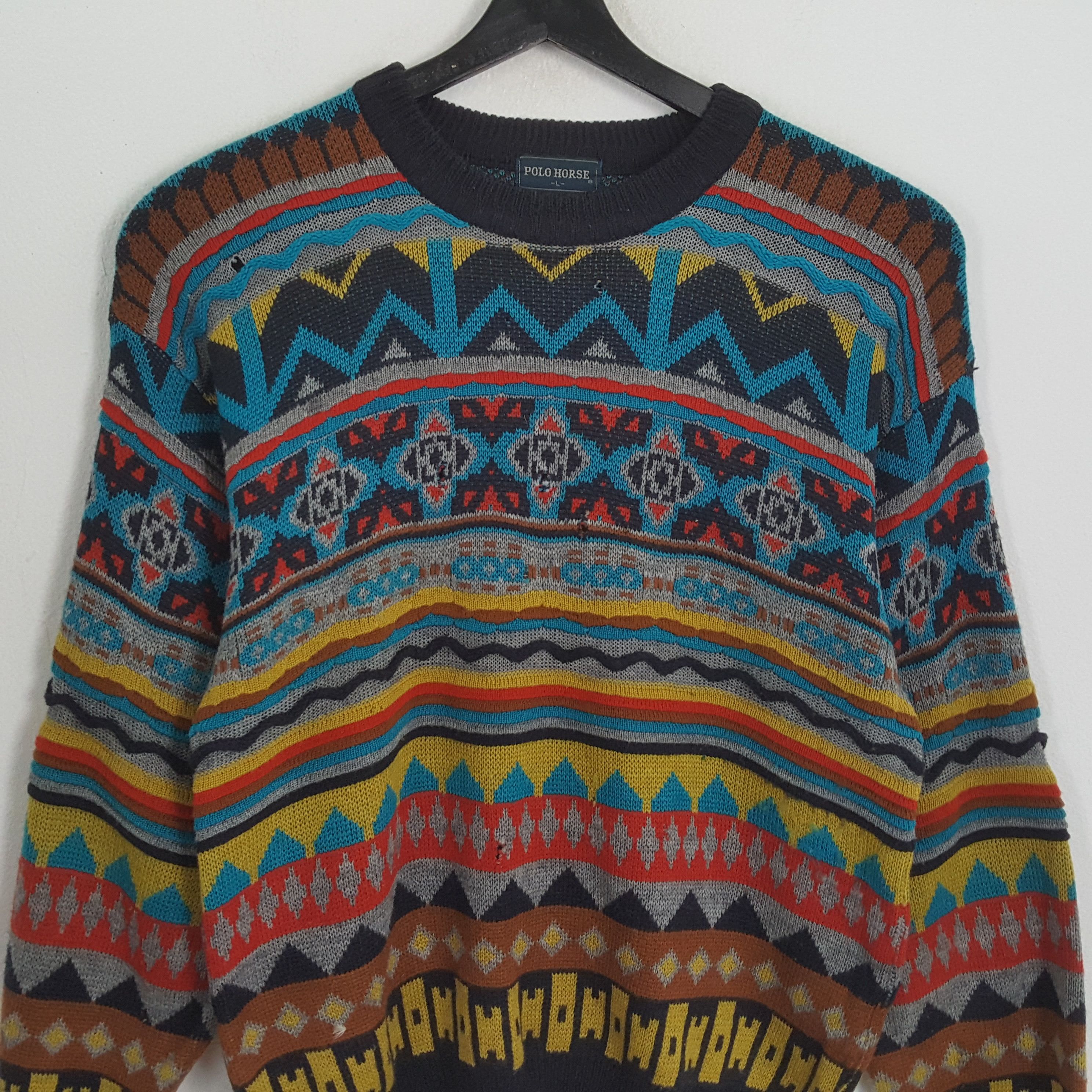 Vintage POLO HORSE Winter Fashion Style Sweatshirt Size US M / EU 48-50 / 2 - 2 Thumbnail