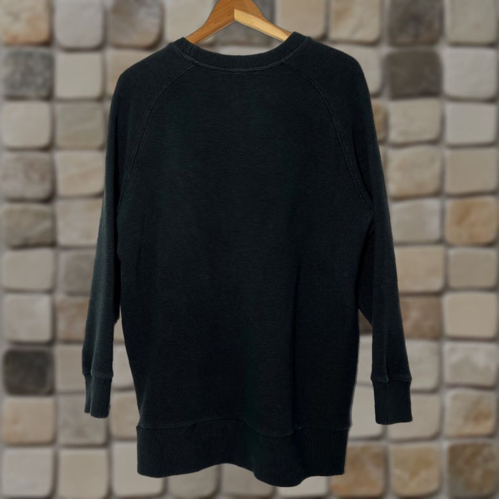 Varley Varley Women's Manning Sweatshirt in Black Ribbed Fabric Sweatshirt M Black Basic Designer Crew Neck Pullover Casual Travel Mens Womens Girls Boys 90s Size M / US 6-8 / IT 42-44 - 1 Thumbnail