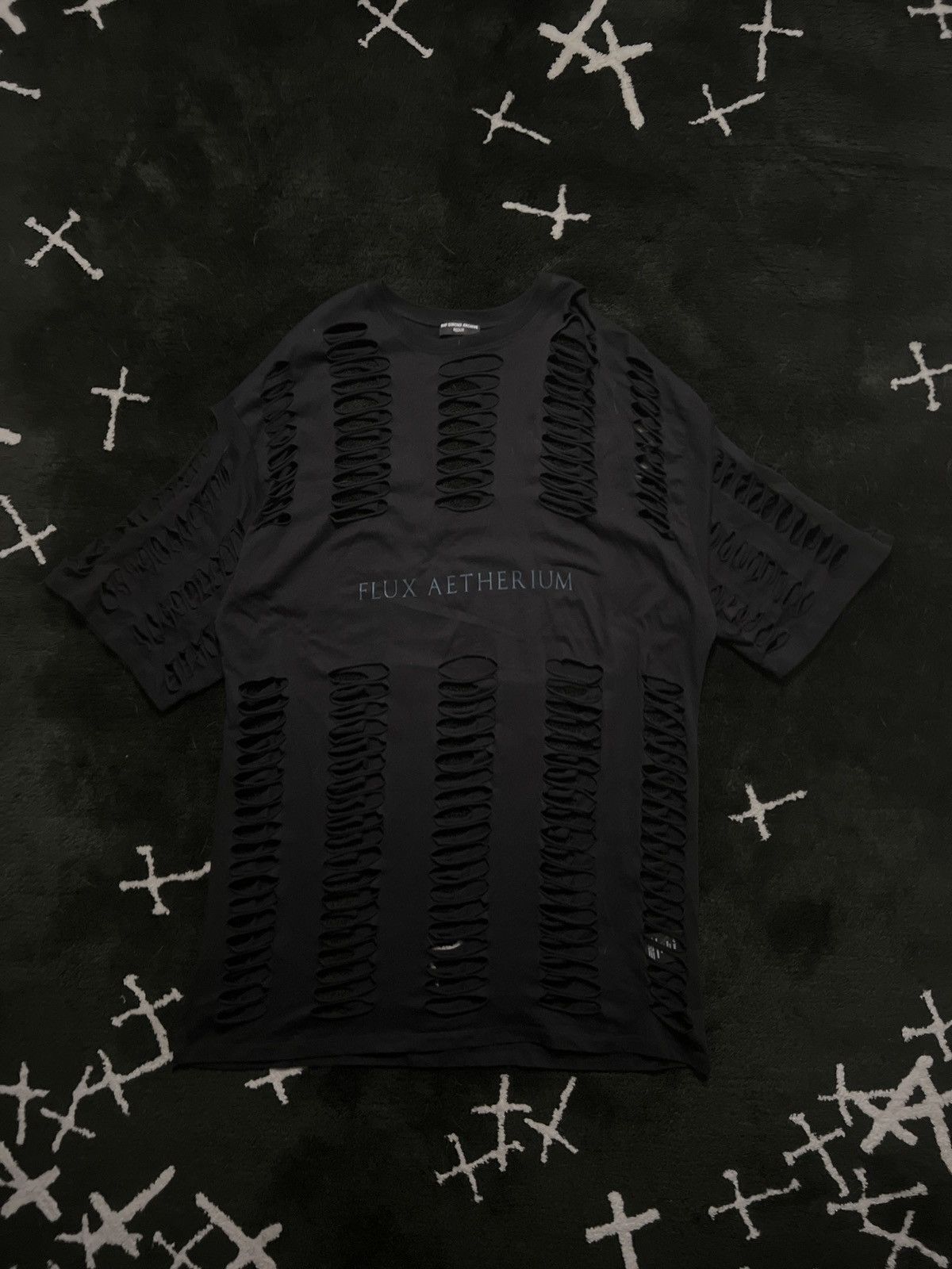 Pre-owned Raf Simons Ss06 (redux) - Flux Aetherium Cut Out T-shirt In Black