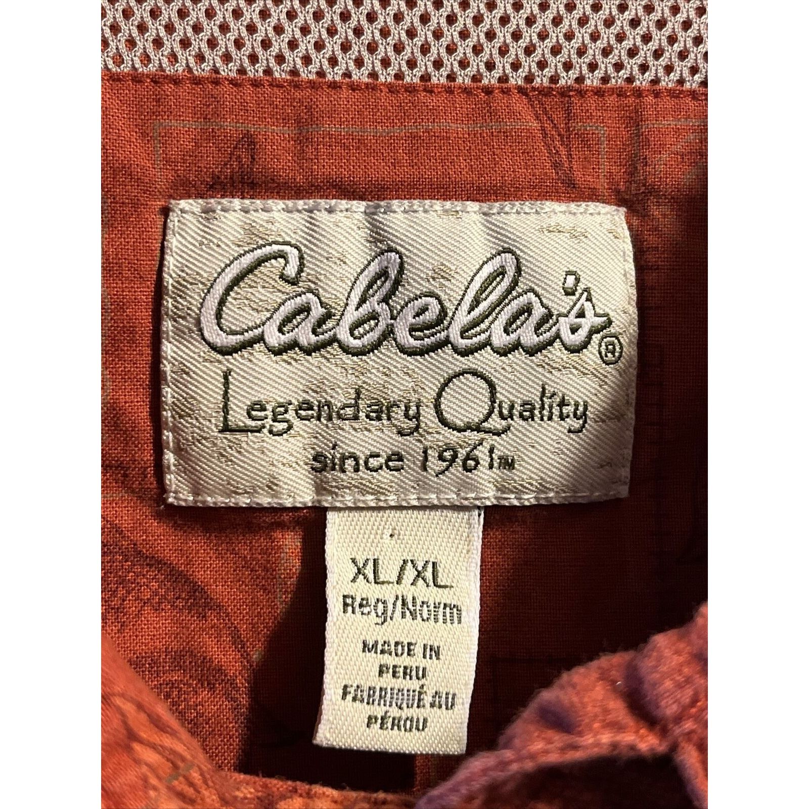 Cabelas Cabelas Shirt Men XL Button Burnt Orange Fish All Over Print Size US XL / EU 56 / 4 - 3 Thumbnail