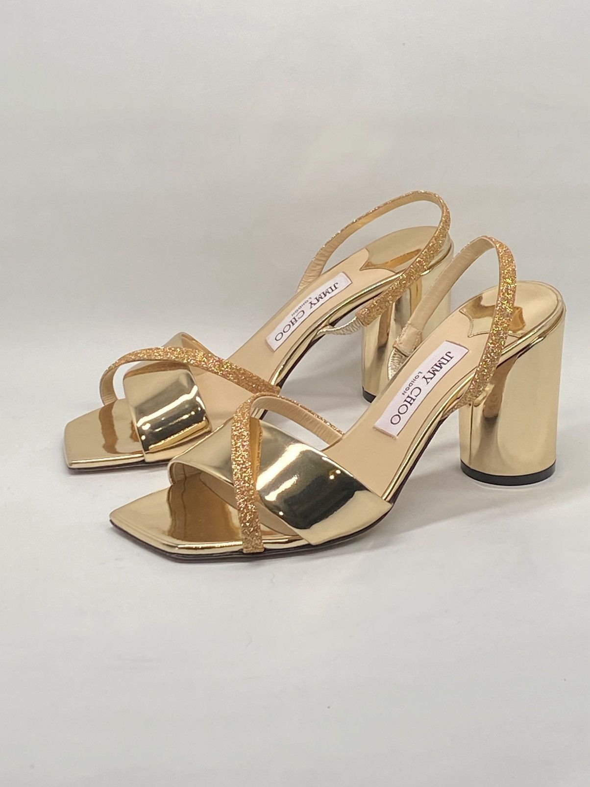 Jimmy Choo Jimmy Choo Plum Metallic Glitter Slingback Sandals size 38.5 Size US 8.5 / IT 38.5 - 6 Thumbnail