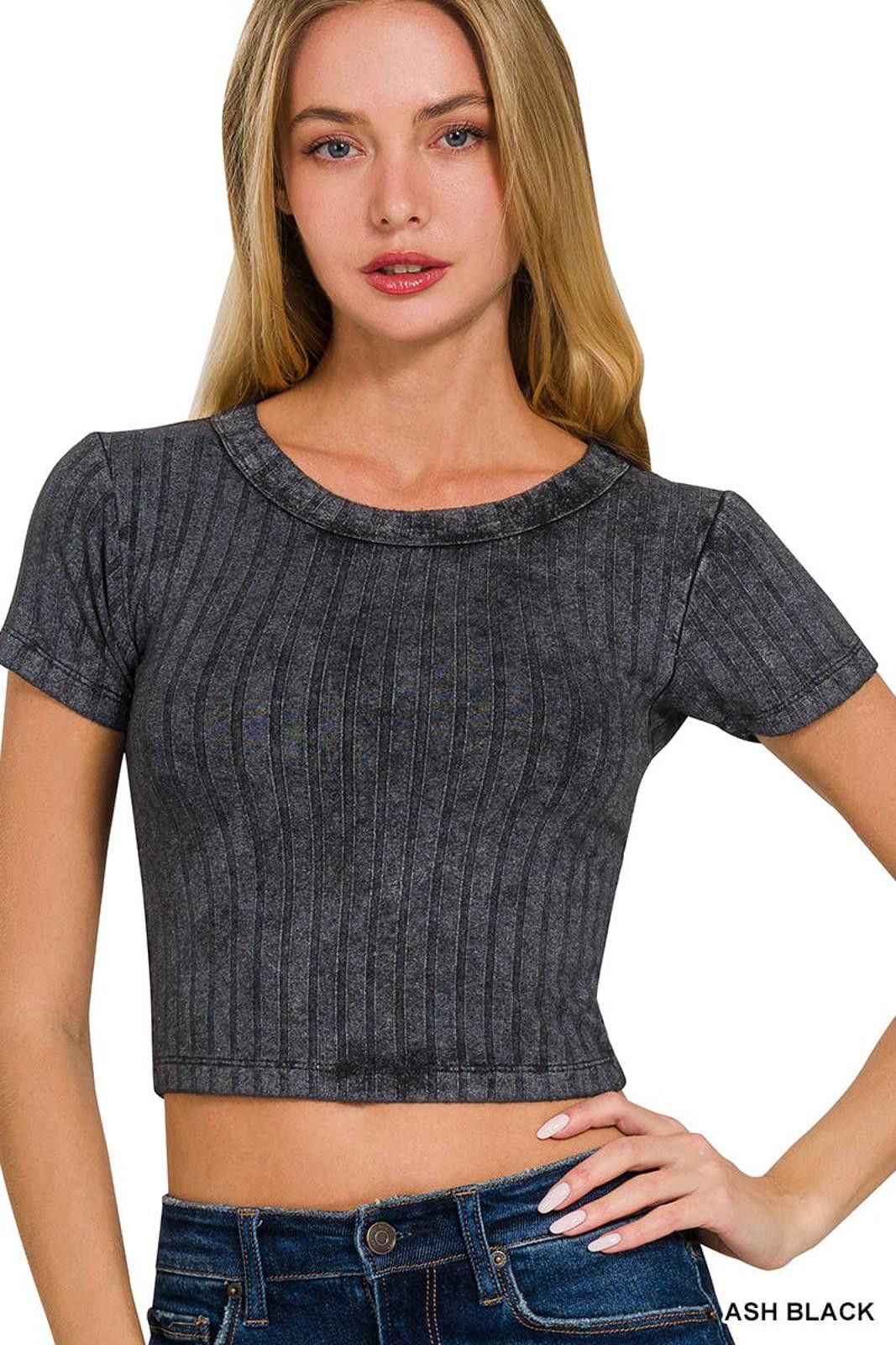 Other Ribbed Short Sleeve Buttery Soft Crop Top Zenana Size S / US 4 / IT 40 - 3 Thumbnail