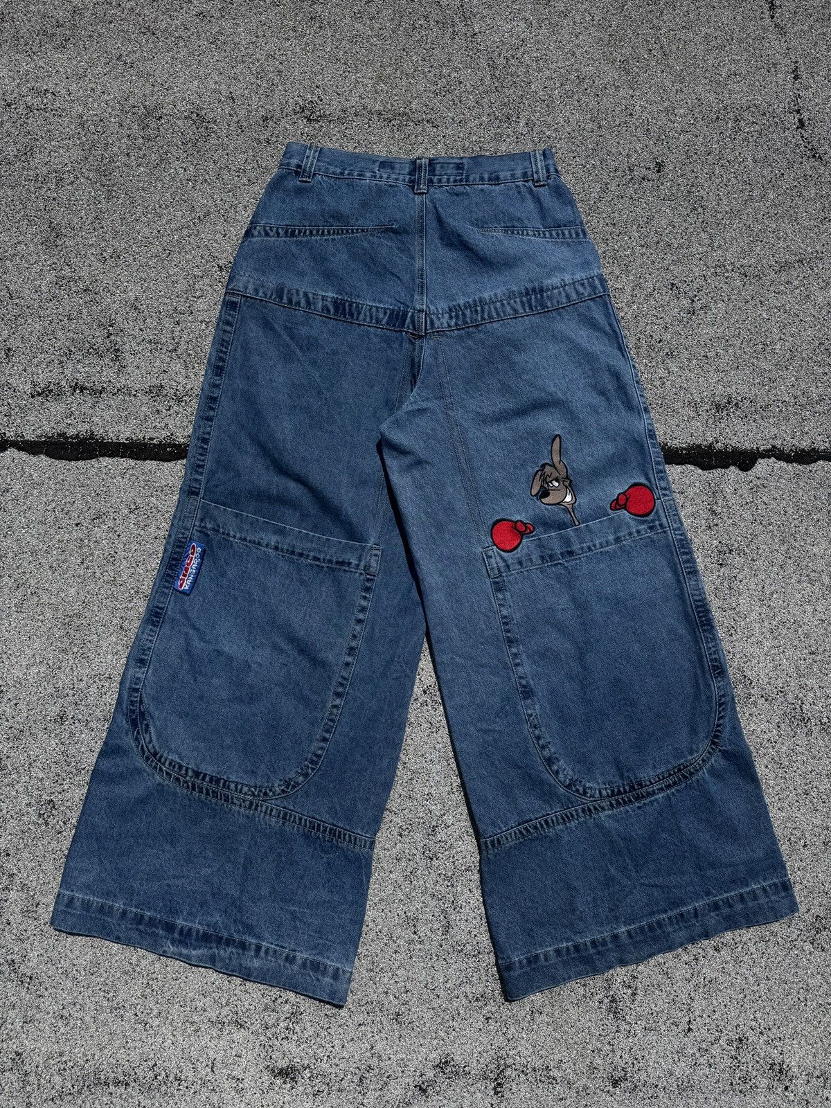 JNCO Vintage 90's Jnco Tribal CROWN Black Denim RAVER SKATER Wide