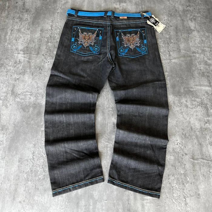 Affliction Crazy Vintage Y2K Affliction Style Baggy Graphic Denim Jeans ...