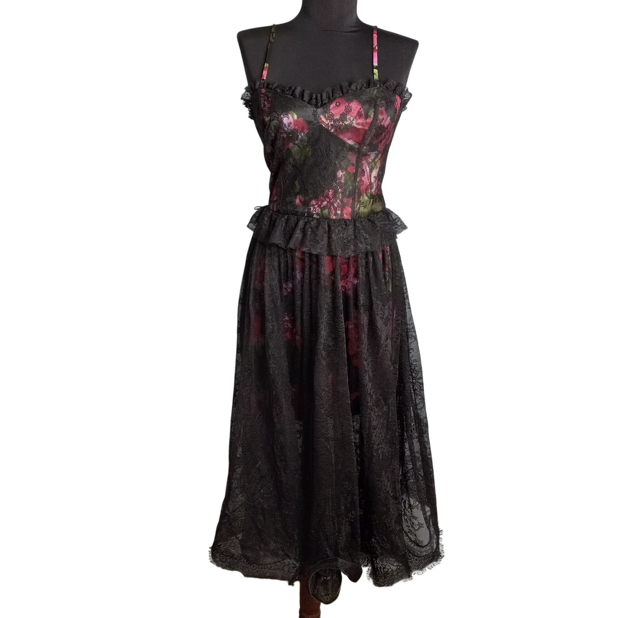 Marchesa Pearl By Georgina Chapman of Marchesa Size 4 Dress Black Flo Size S / US 4 / IT 40 - 1 Thumbnail