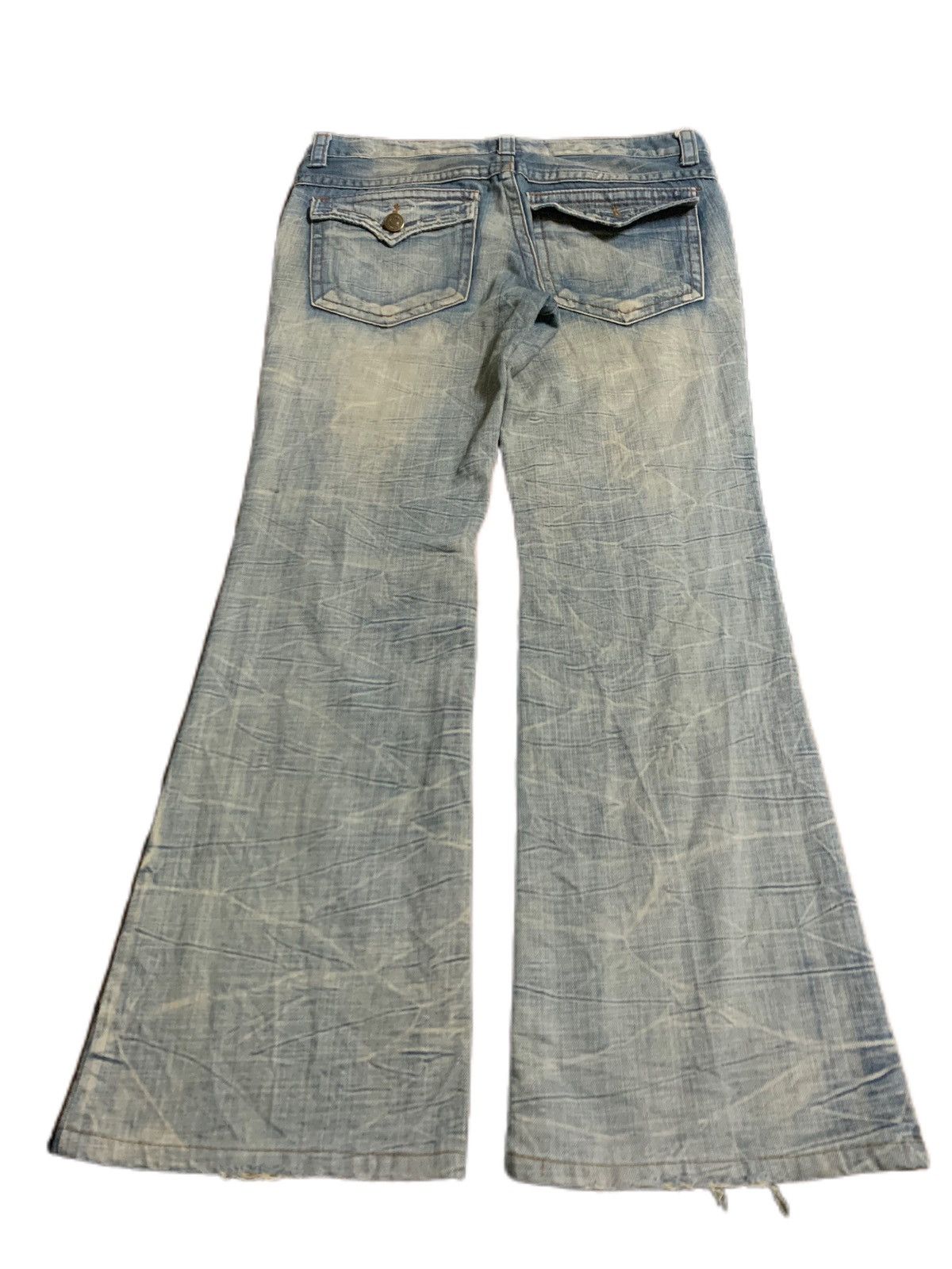 If Six Was Nine FLARE DISTRESSED stone wash agate label japanese designer Size US 32 / EU 48 - 2 Thumbnail