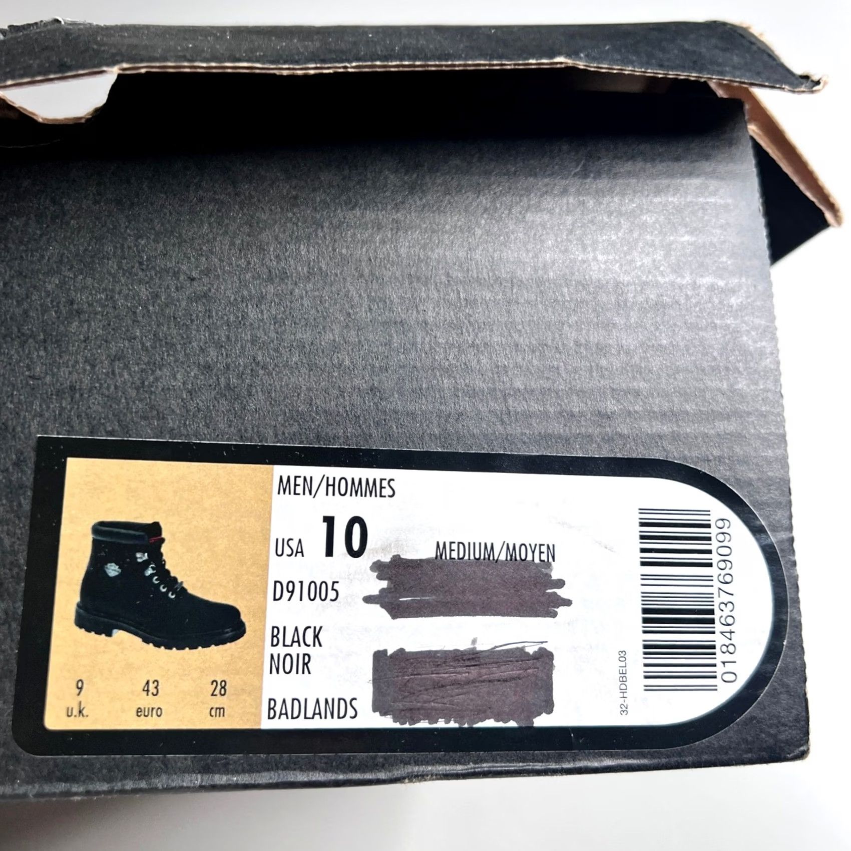 Harley Davidson Harley-Davidson Badlands Mens Leather Boots D91005 Black 10 NIB Rubber Outsole Non-Slip Lace Up Ankle Worn? Size US 9 / EU 42 - 2 Thumbnail