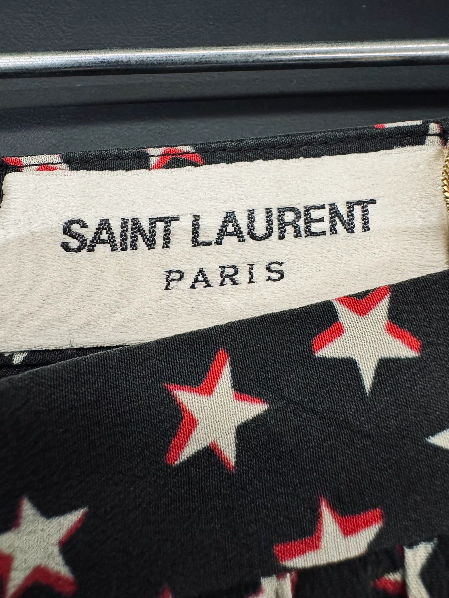 Saint Laurent Paris SLP 19SS 100% Silk Star Midi Skirt Women's 36 Size 26" / US 2 / IT 38 - 4 Thumbnail