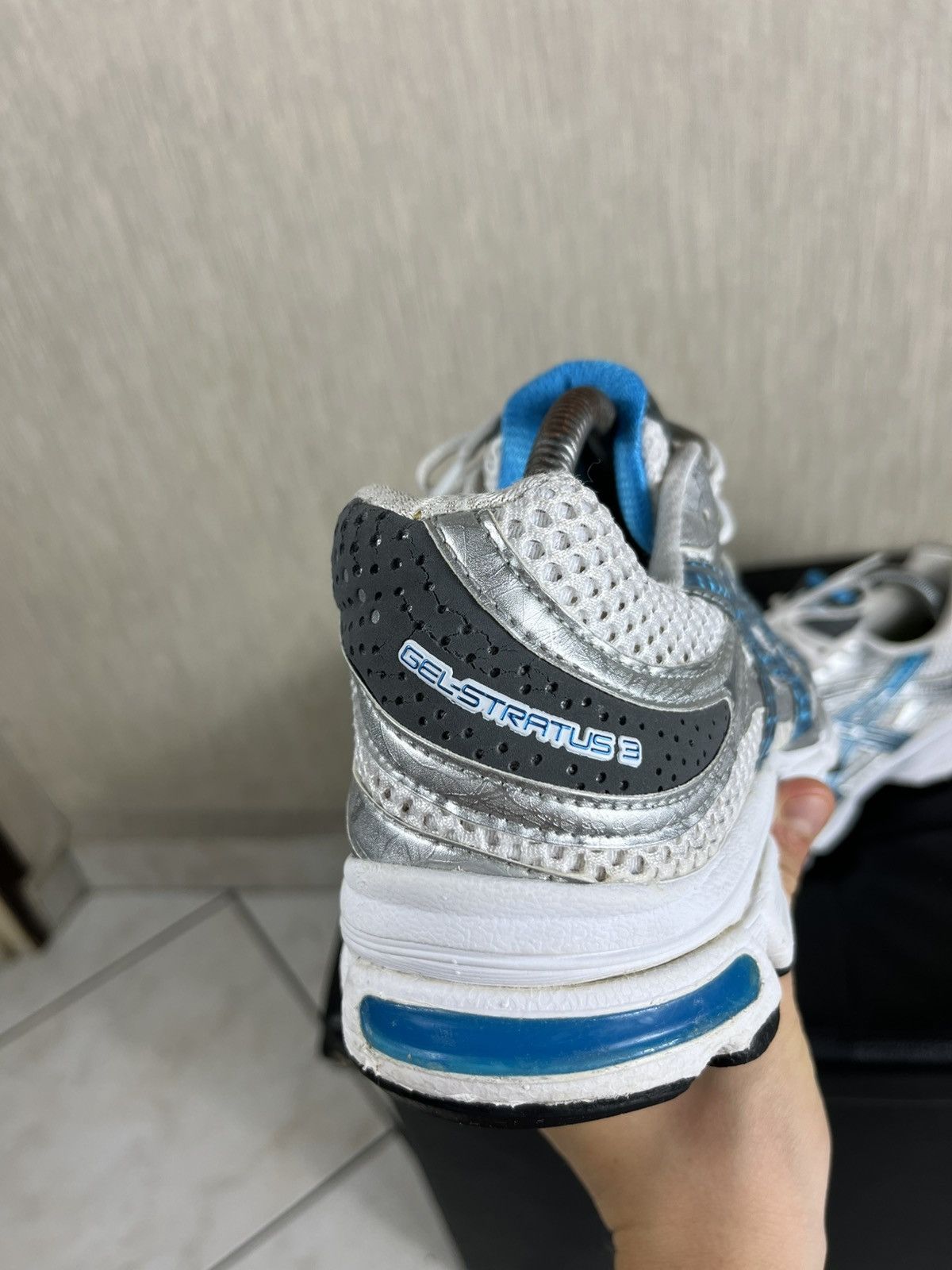 Asics × Vintage Vintage Asics Gel-Stratus 3 y2k mesh silver sneakers shoes Size US 9.5 / EU 42-43 - 13 Thumbnail