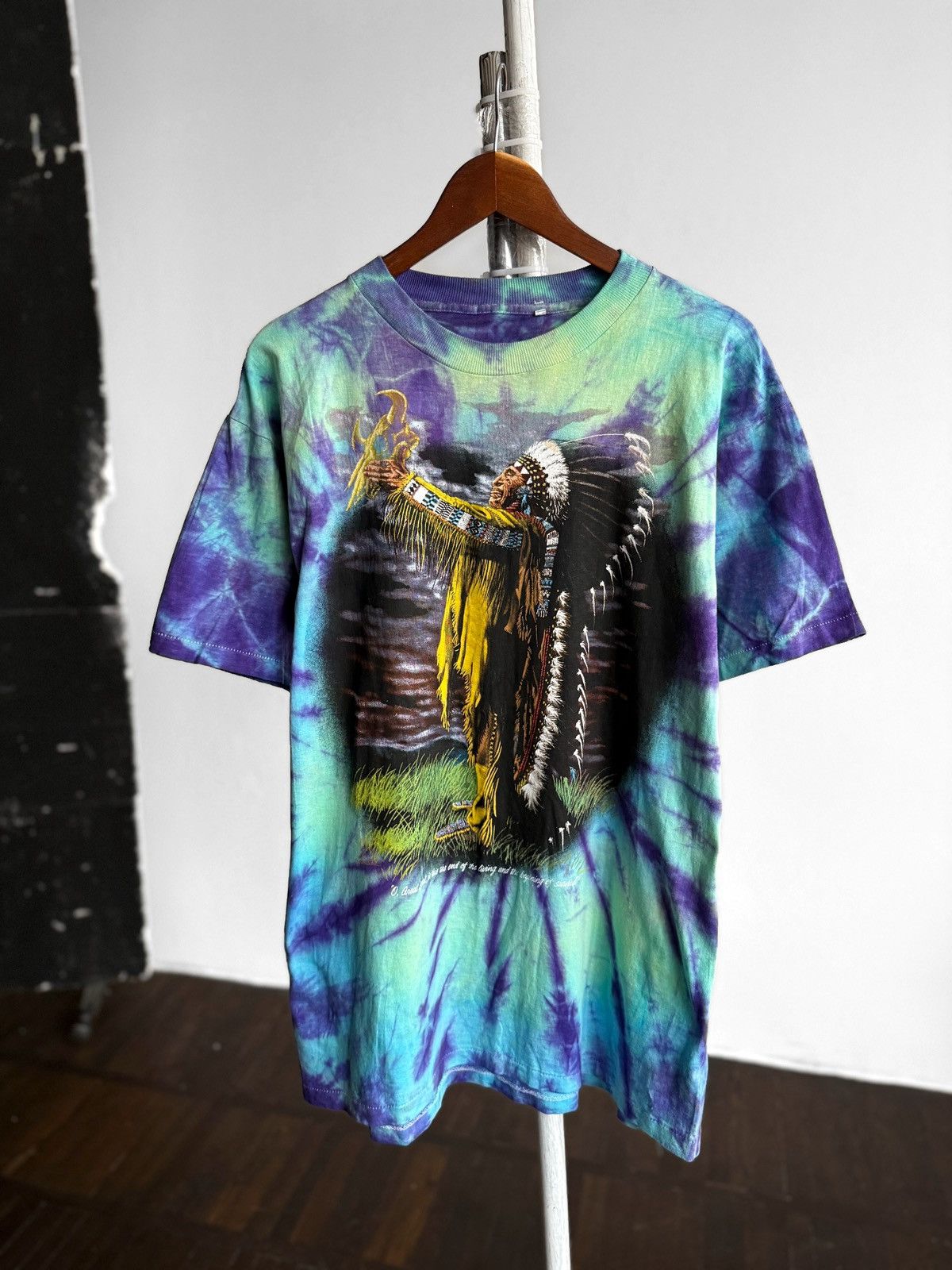 Other Vintage Mens Tie Dye Native American Indian Aztec T-Shirt Size US L / EU 52-54 / 3 - 1 Thumbnail