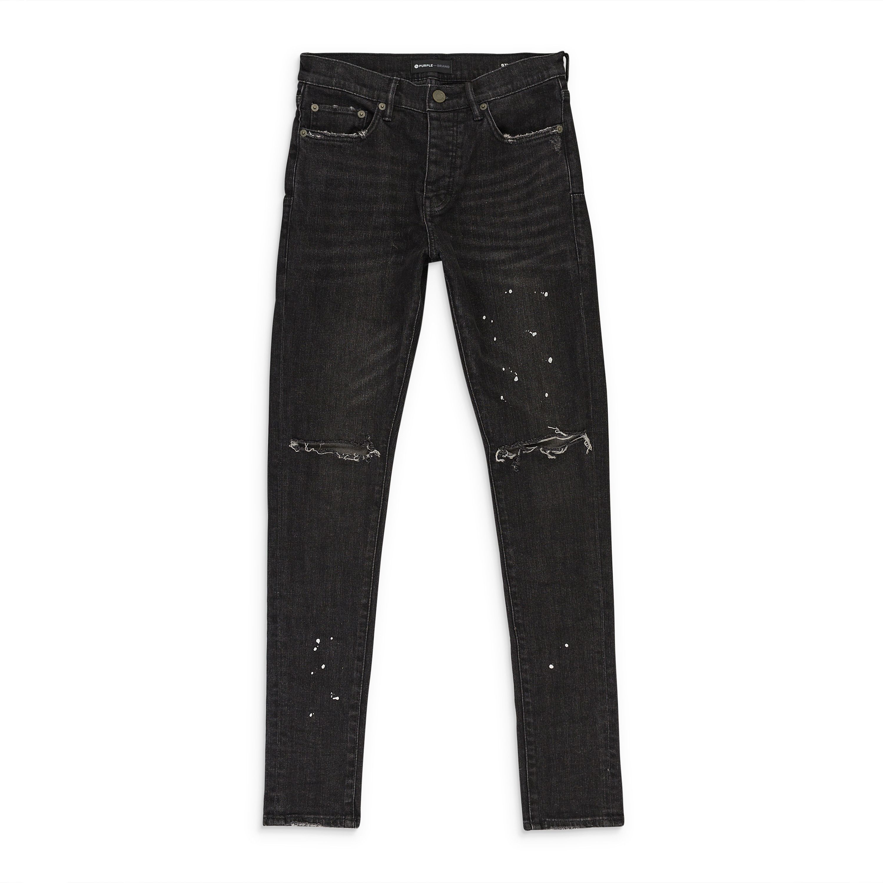 Purple Brand BLACK OVER SPRAY SKINNY JEANS SIZE 36