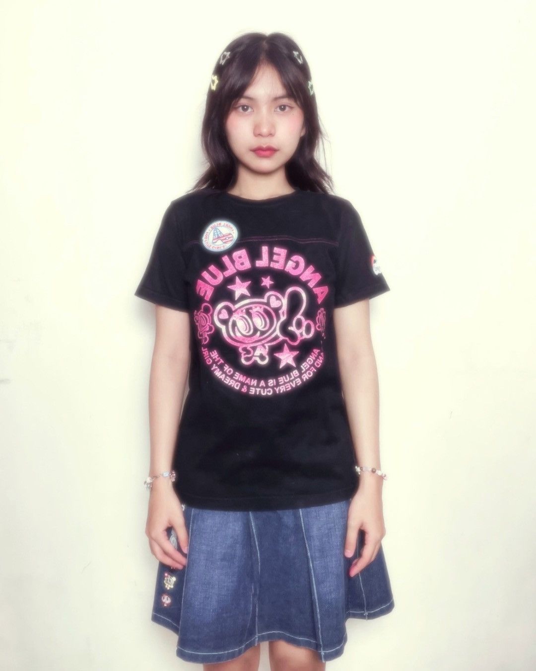 Angel Blue Angel Blue Glitter Nakamura-kun Tee Size S / US 4 / IT 40 - 1 Thumbnail