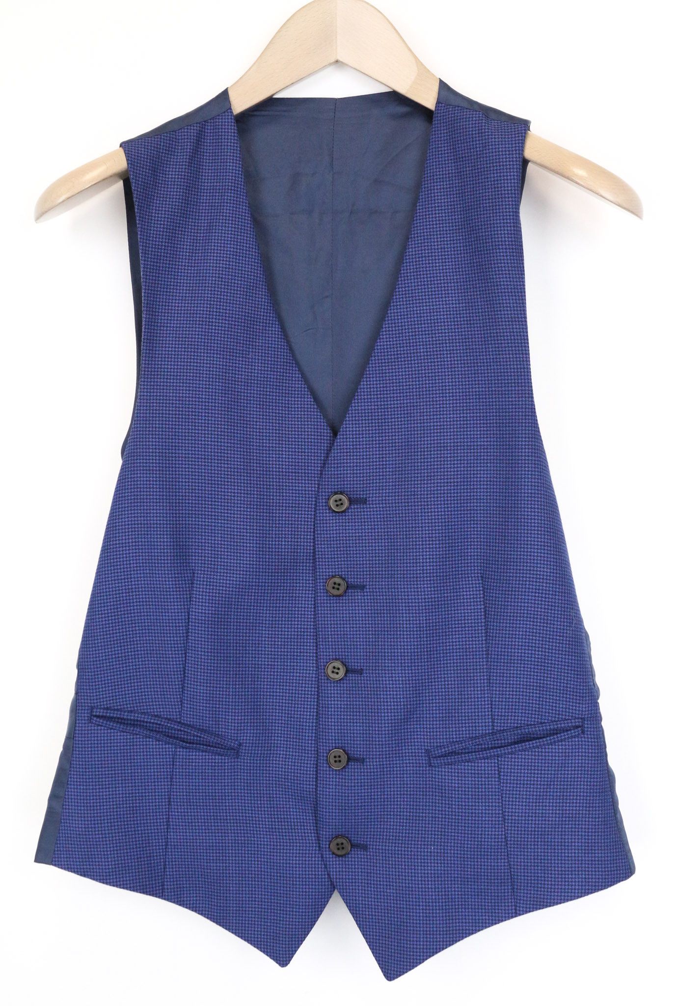 Suitsupply HAVANA UK36R Blue Wool Silk Houndstooth Blazer 75939 Size 36R - 3 Thumbnail