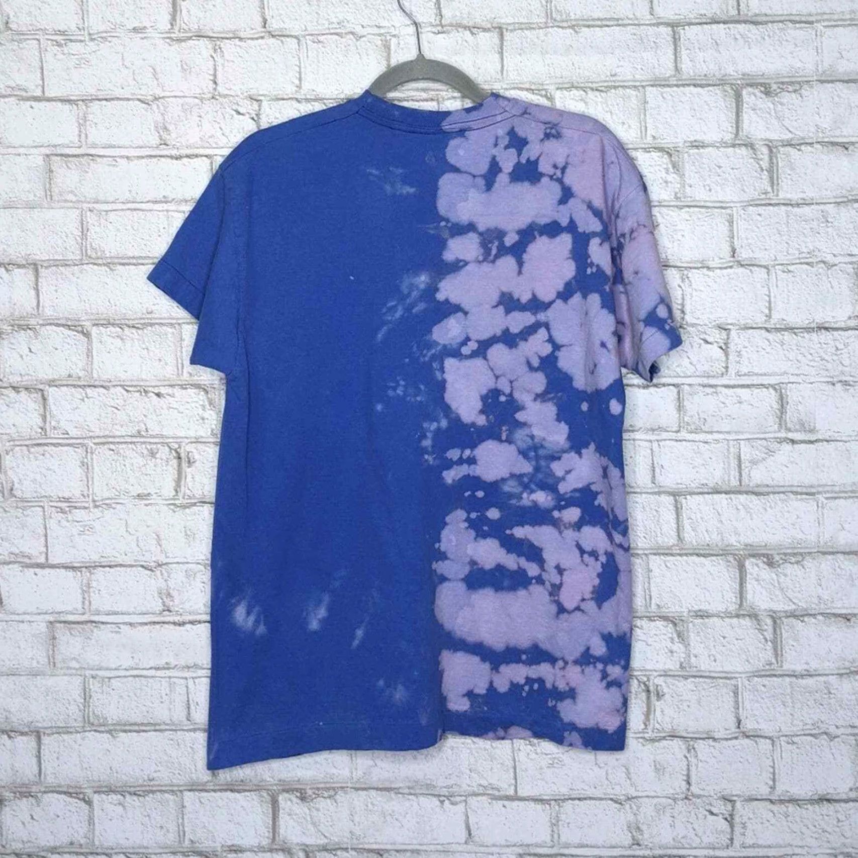 Vintage VINTAGE Bike the Dike Custom Bleach Tie Dye T-shirt Unisex Adults M Blue Bleached Bicycle 90s? Size M / US 6-8 / IT 42-44 - 4 Thumbnail