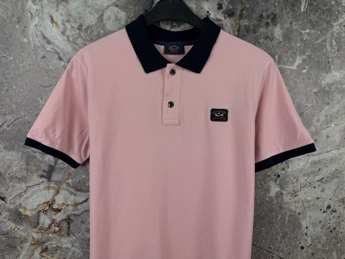 Paul & Shark Paul & Shark Yachting Polo Shirt Pink Navy Trim Logo Patch Size US L / EU 52-54 / 3 - 3 Thumbnail