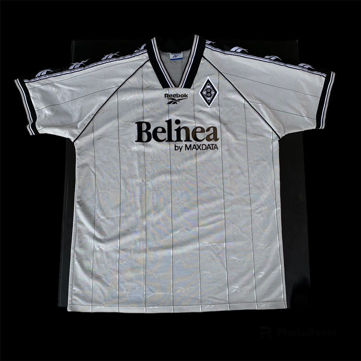 image of Reebok x Soccer Jersey VTG Borussia Monchengladbach 1997 1998 Home Football Jersey in Grey (Size XL