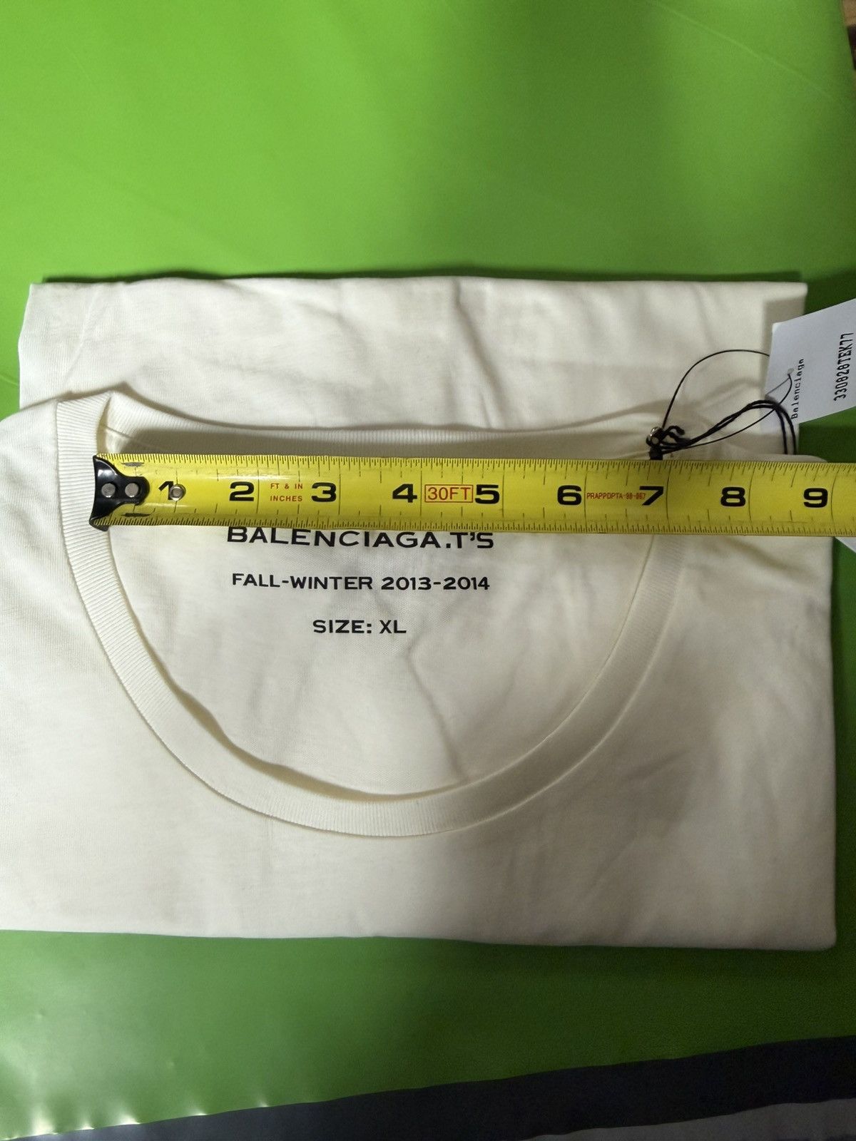 Balenciaga Balenciaga FW13 Silver Tape Logo Tee White XL Size US XL / EU 56 / 4 - 16 Thumbnail