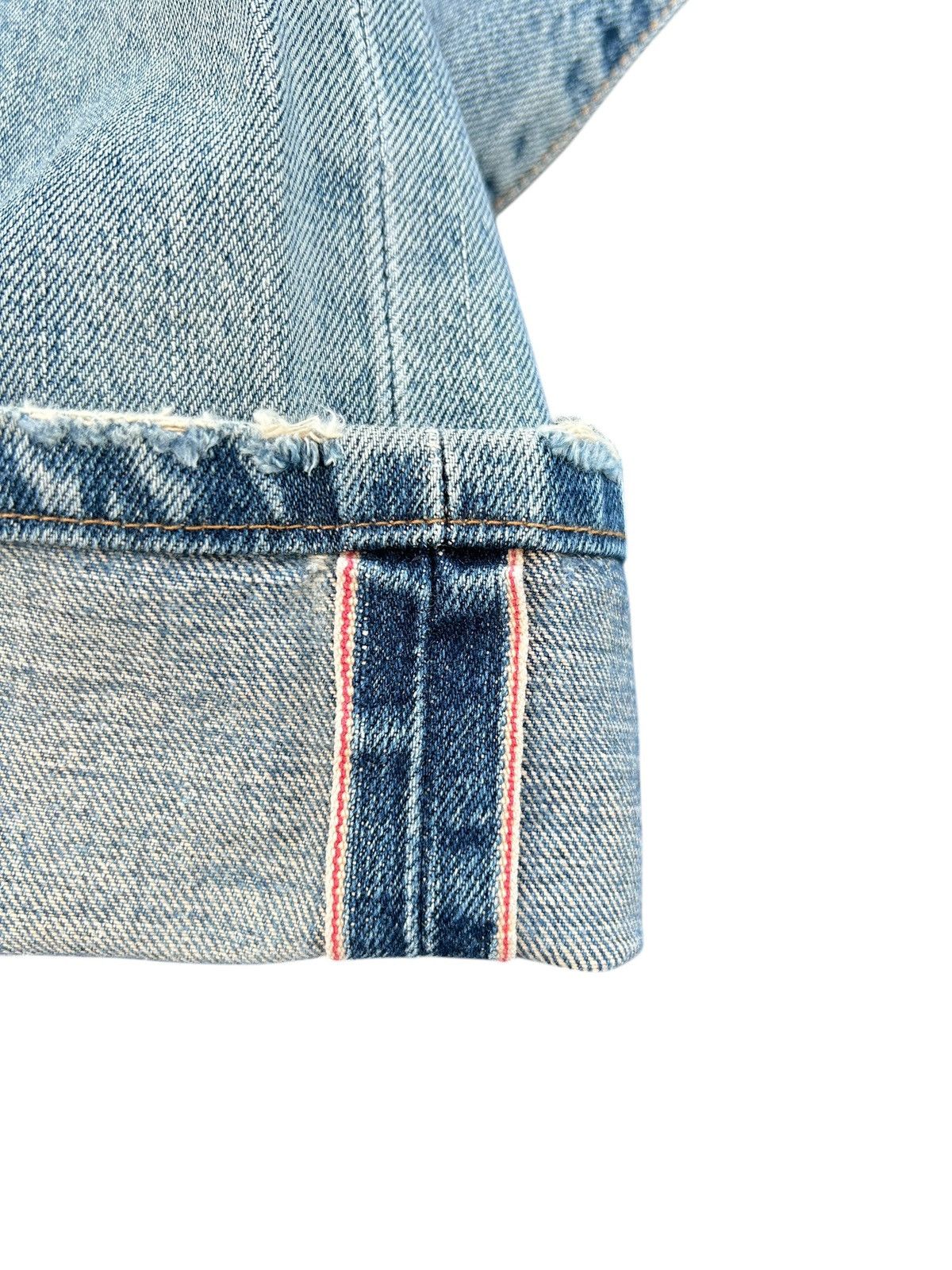 Kapital VINTAGE EDWIN 505X SELVEDGE DISTRESSED DENIM JEANS Size US 29 - 2 Thumbnail