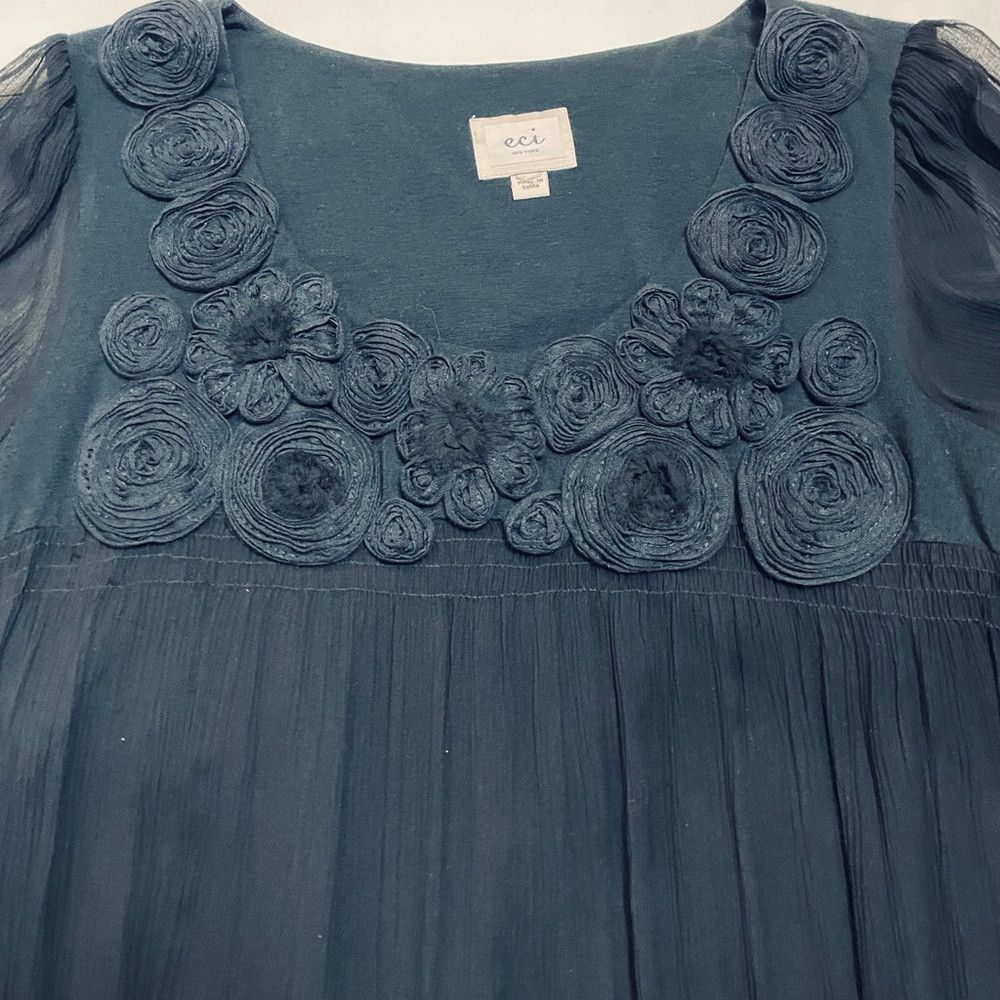 Other ECI New York Black Silk Cocktail Dress Short Sleeves Size 8 Size M / US 6-8 / IT 42-44 - 6 Thumbnail