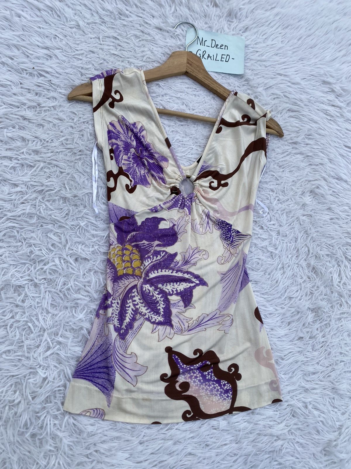 Just Cavalli Rare Just Cavalli Floral Sleeveless Top Size XS / US 0-2 / IT 36-38 - 2 Thumbnail
