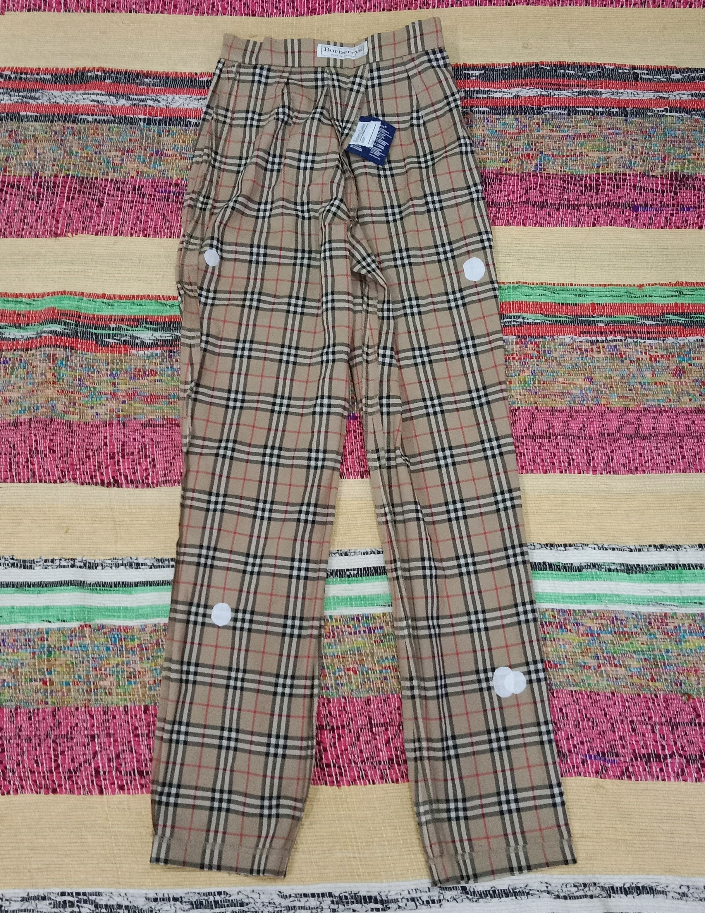 Burberry Vintage Burberrys nova check pants womens 24 Size 24" / US 00 / IT 34 - 3 Thumbnail